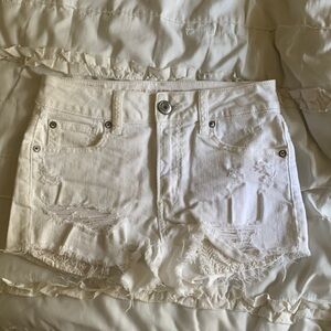 White Jean Shorts